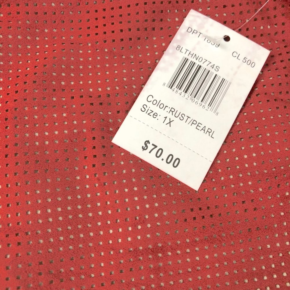 Nude Illusion Rust/Pearl Swing Dress Sleeveless 1X - Picture 7 of 8